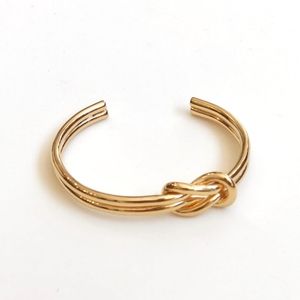 Gold Plated Brass Knot Cuff